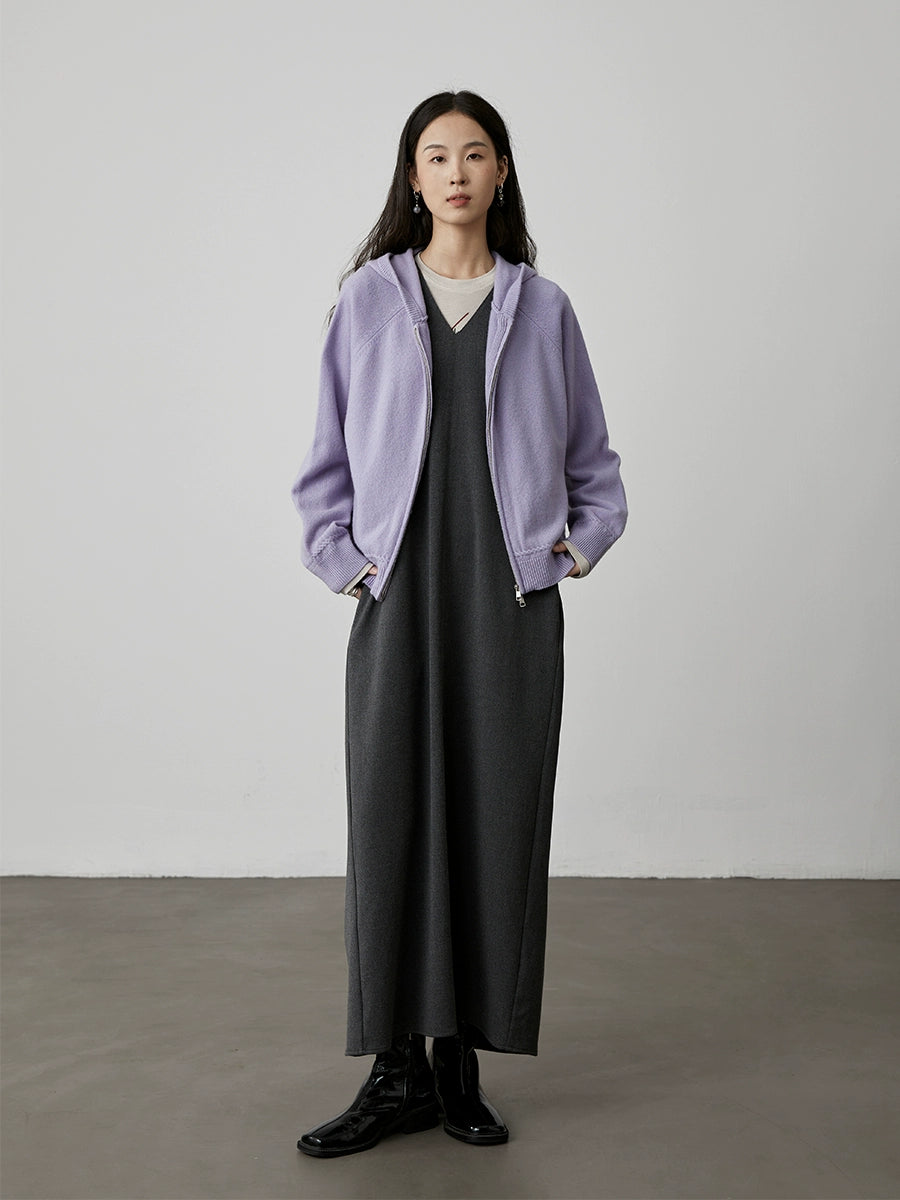 [Suéter Berry] CAREMIND Suéter con capucha y cremallera de cuatro colores y doble cabeza Chaqueta de punto Chaqueta superior para mujer Otoño 