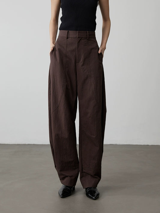 [Pantalones de sándalo rojo] Pantalones casuales de cintura alta, sueltos y rectos de CAREMIND, pantalones de pierna ancha con forma de hoz americana para niños 