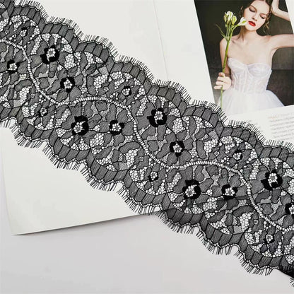 3771 Precio de tres metros, exquisita tela de encaje de pestañas con borde de barba de exportación, tela decorativa para empalme de velo de ropa DIY