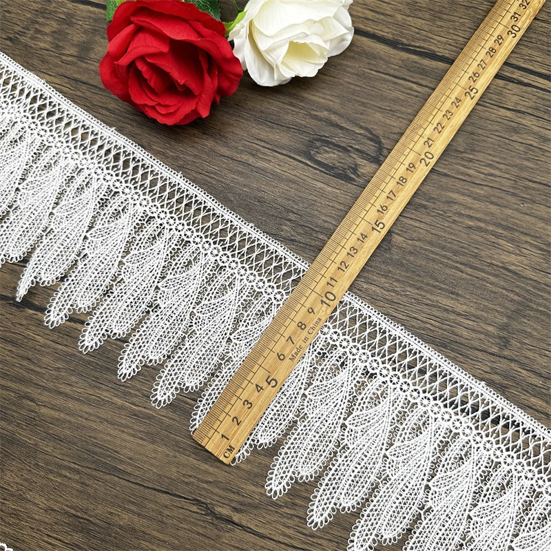 3665 Encaje de poliéster soluble en agua blanco DIY vestido falda cheongsam ropa hogar textiles decoración accesorios cinturón de encaje