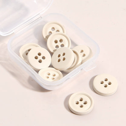 3324★  Round Shirt Clothes Decorative Buttons Shirt Cardigan Top Women's Four-Eye Buttons Sweater Cuffs Small Button Accessories