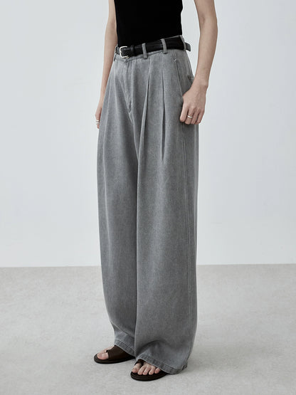 CAREMIND pantalones vaqueros Tencel de color claro para mujer otoño 2024 pantalones anchos de cintura alta para viajeros nuevos 