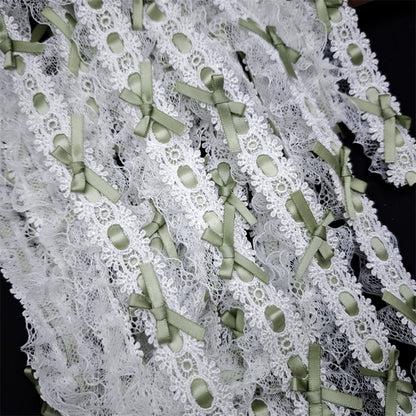 Cinturón de lolita plisado con lazo de encaje de 4 cm de ancho, 3549★, para manualidades, accesorios de encaje, bolsa para ropa, materiales hechos a mano