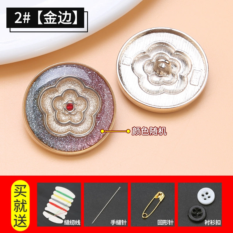 3490★ Gabardina con botones de punta de metal para mujer, botones decorativos versátiles, ropa, suéter, pijama, botones redondos grandes