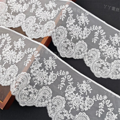 3810 ancho 14cm hecho a mano DIY accesorios japonés malla poliéster bordado cortinas ropa bordado encaje decorativo encaje