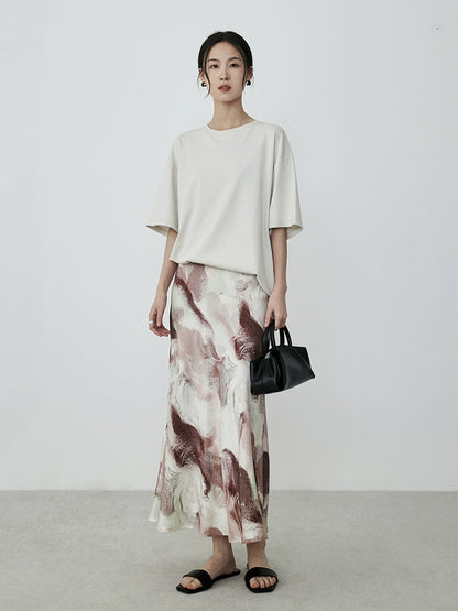 Falda con cola de pez elegante de estilo chino nueva moda con efecto arte rosa de CAREMIND 