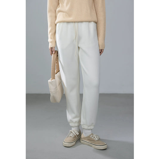 [Oferta especial por tiempo limitado] Pantalones deportivos sencillos e informales 100 % algodón con cordón para mujer, diseño original nuevo de otoño 