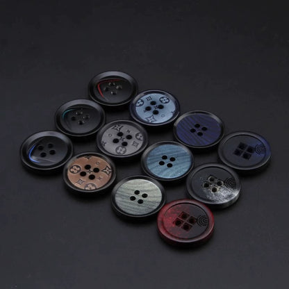 3439★ Abrigo de traje para mujer, botones decorativos de alta gama, botones redondos, ropa, chaqueta, suéter, traje, botones negros, botones de resina