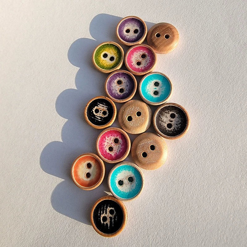 3370★  Natural wooden buttons wooden buttons two-eye buttons retro shirt shirt cardigan buttons men's and women's handmade accessories