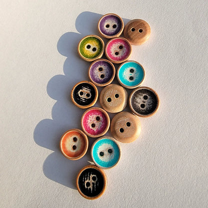 3370★  Natural wooden buttons wooden buttons two-eye buttons retro shirt shirt cardigan buttons men's and women's handmade accessories