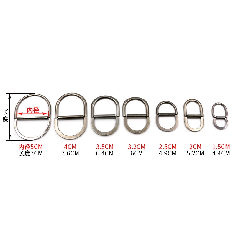 3523★ Botón de metal Botón en D, botón de ajuste del cinturón del abrigo de mujer Anillo en D Botón en D, botón de la correa de la mochila del equipaje