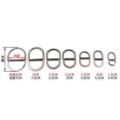 3523★ Botón de metal Botón en D, botón de ajuste del cinturón del abrigo de mujer Anillo en D Botón en D, botón de la correa de la mochila del equipaje