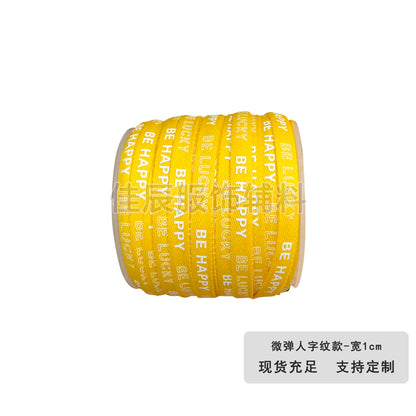 3875 Spot 1 cm tira de ribete con estampado de letras en espiga de colores para accesorios, correa de cuello trasero, tira lateral para ropa
