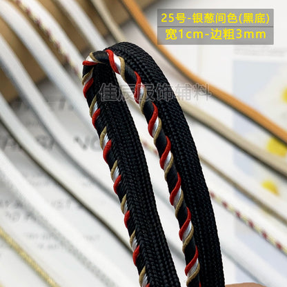 Cinta adhesiva de seda para niños, 1 cm, color dorado y plateado, para ribetes, ropa, textiles para el hogar, almohadas, etc.