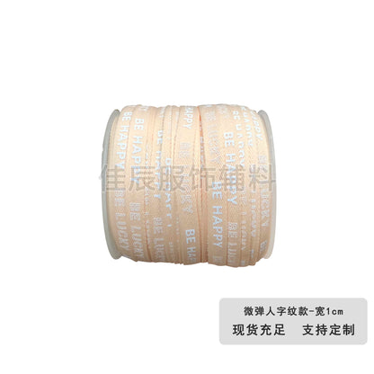 3875 Spot 1 cm tira de ribete con estampado de letras en espiga de colores para accesorios, correa de cuello trasero, tira lateral para ropa