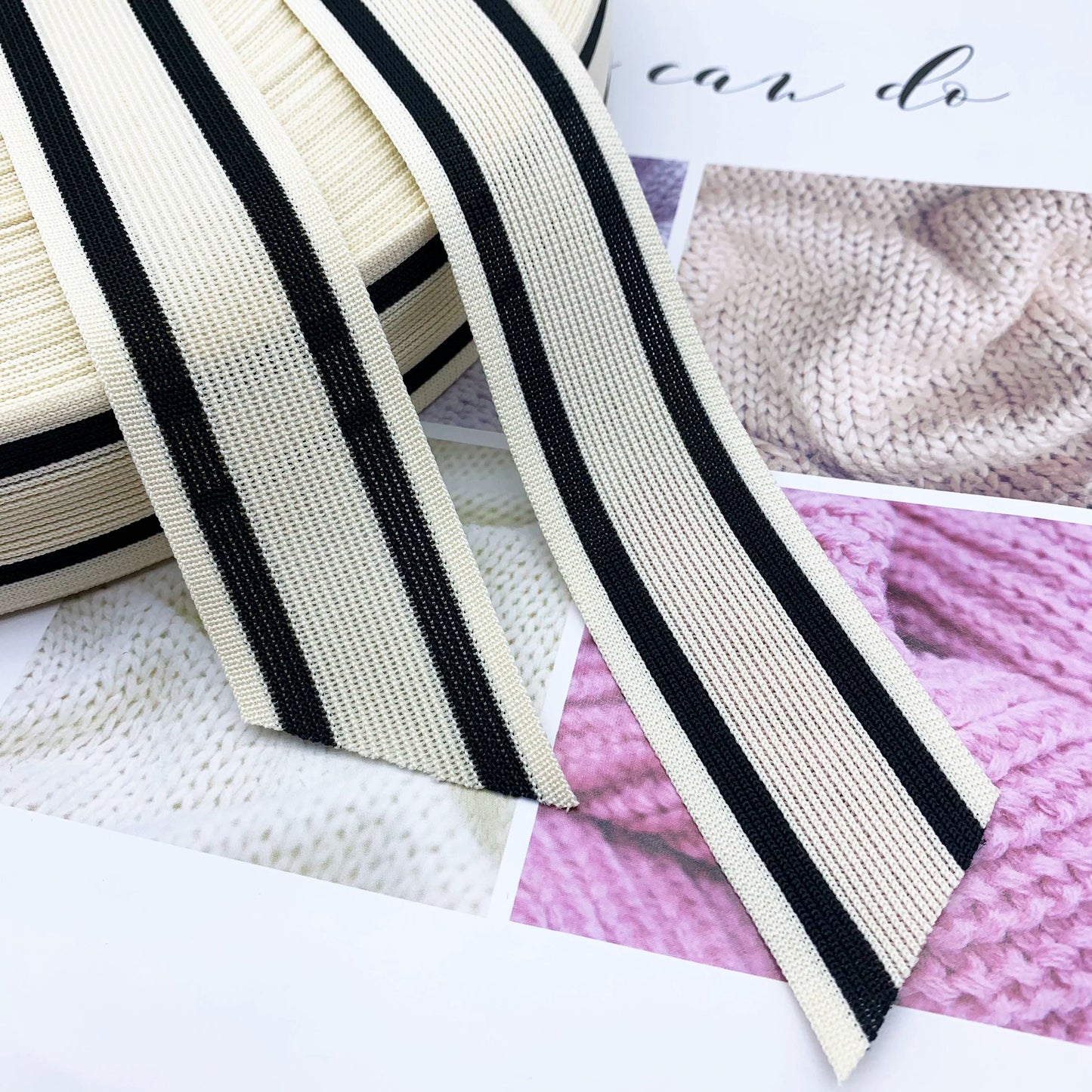 3890 Tira de ribete de punto de un solo lado con rayas de color de 4 cm, para accesorios de ropa, tira lateral para dobladillo de textiles para el hogar