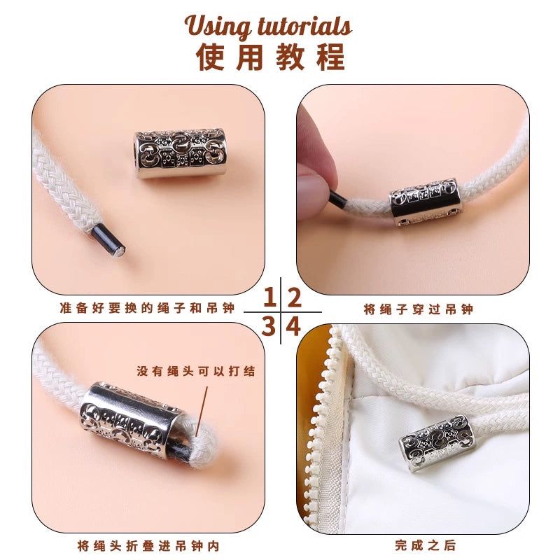 3545★ Suéter Sombrero Cuerda Hebilla Accesorios Ropa Pantalones Deportivos Cuerda Cordón Accesorios Chaqueta de Plumas Botón de Campana Botón