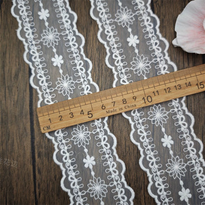 3820 Tissu en dentelle brodée avec ourlet en maille exquise, vêtements de bricolage, vêtements pour bébé, bretelles, robe de mariée, vêtements pour enfants, accessoires d'épissure