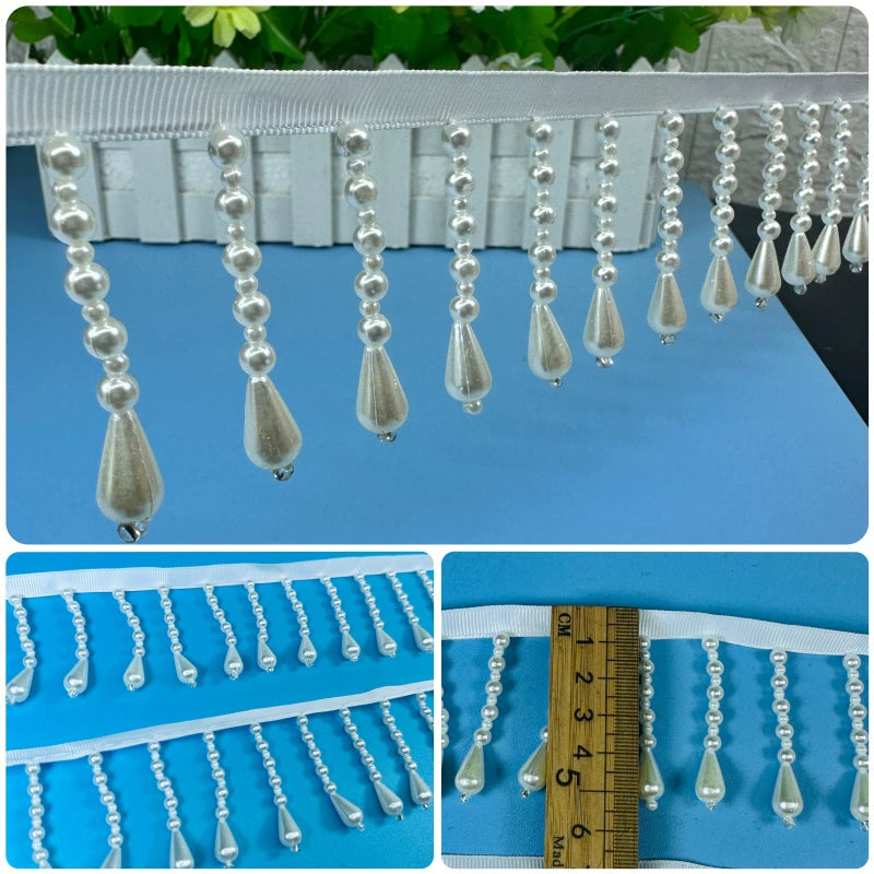 3732 DIY hecho a mano ropa con flecos iluminación cuentas colgantes zapatos y sombreros accesorios de cortina, accesorios de ropa de perlas encaje