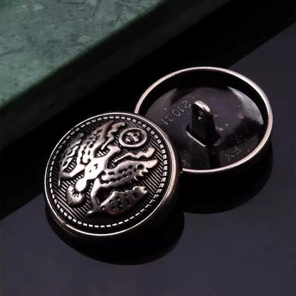 3429★ Botones de abrigo retro de metal plateado antiguo, ropa, abrigo pequeño, botón Nizi, accesorios, botones superiores redondos versátiles