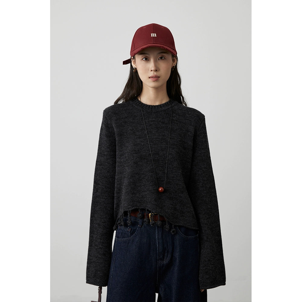 [Suéter gitano] Suéter con flecos y notas musicales elegantes de nicho de CAREMIND, nuevo suéter corto de punto 