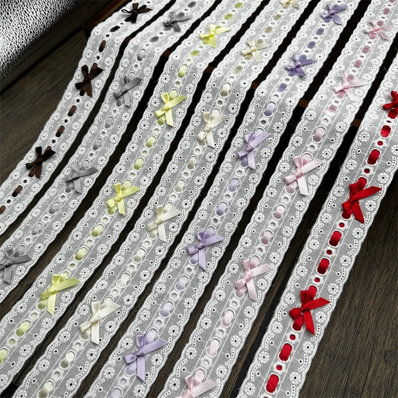 3552★ Ancho 4,5 cm Lazo multicolor Encaje Ropa Cinta Algodón Bordado Lolita Encaje DIY Accesorios hechos a mano