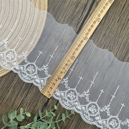 3812 Encaje blanco PT hilo malla bordado encaje accesorios falda vestido de novia cortinas DIY accesorios decorativos de ropa