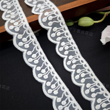 3807 Exquisitos accesorios de ropa de encaje bordado de malla, puños de ropa hechos a mano DIY, ropa de bebé, encaje Lolita