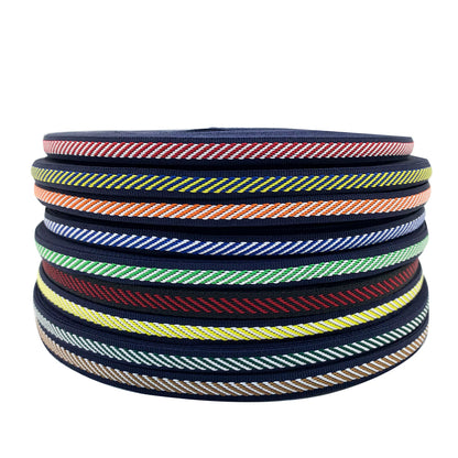 3854 Tira lateral de cinta jacquard de sarga de color de 1 cm para accesorios de ropa, tira de prensado de bordes, tira de ribete para textiles del hogar