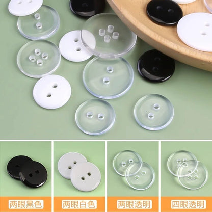 3495★ Botones Especiales Resina Transparente Dos Ojos Cuatro Ojos Botón de Pan Botón de Camisa Botón de Camisa de Primavera y Verano Botón de Suéter de Chaqueta