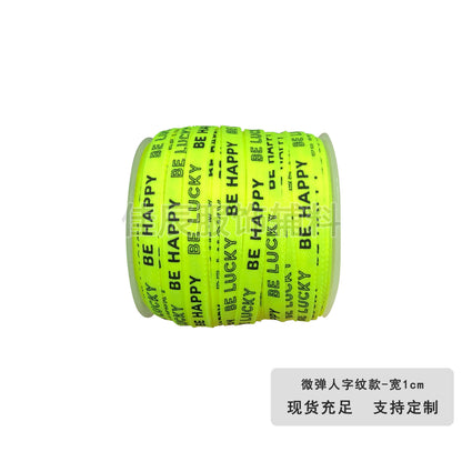 3875 Spot 1 cm tira de ribete con estampado de letras en espiga de colores para accesorios, correa de cuello trasero, tira lateral para ropa