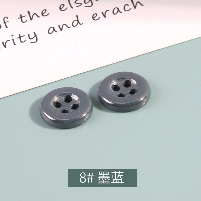 3337★  Four-eye round ceramic button men's and women's shirts cardigan cuffs neckline high-end buttons children's clothes button accessories