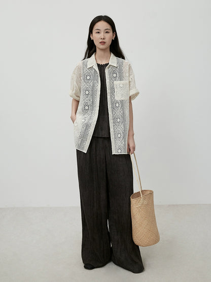 CAREMIND temperamento viajero viste traje gris sin mangas pantalones de piso de pierna ancha traje de dos piezas verano 