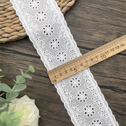 3803 Ropa de bebé de encaje bordado con borde de algodón retro de alta calidad, empalme de cuello de falda, accesorios de empalme de cortinas para el hogar