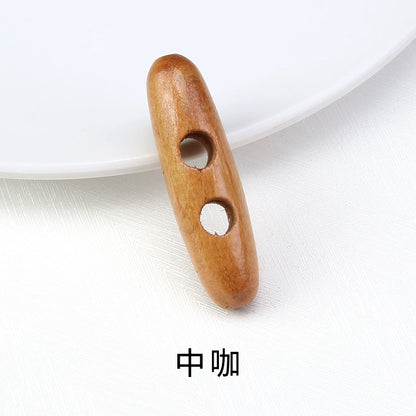 3262★  High-end wood button coat sweater trench coat woolen temperament horn buckle olive buckle natural wood buckle