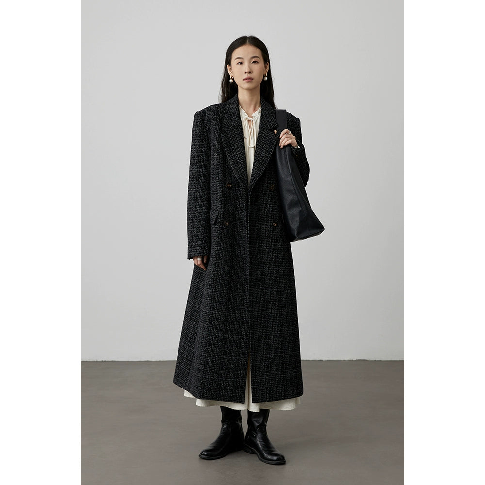 [Veste Piaget] CAREMIND Veste de costume simple classique noire et grise, longue, col plat, épaule avant