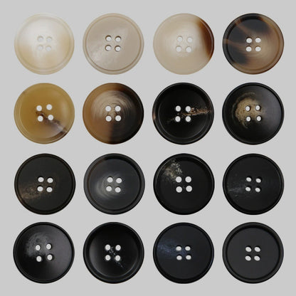 3450★ Accesorios de ropa versátiles Botón de abrigo de resina redondo Botón superior de chaqueta de gabardina Botones de traje negro para hombres y mujeres