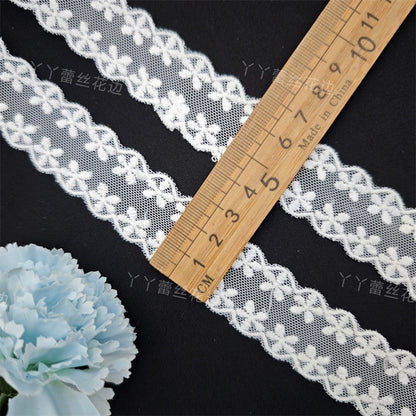 3808 Nuevos accesorios de ropa de encaje bordado de malla, materiales de tela hechos a mano para bricolaje, ropa de bebé, encaje Lolita