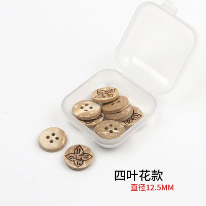 3352★  Coconut Round Shirt Button Women's Button Painted Shirt Small Button DIY Handmade Clothes Wooden Button Coconut Shell Wood