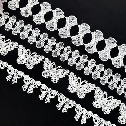 3664 Exquisito encaje de poliéster con forma de mariposa, tela de encaje soluble en agua para ropa, joyería de boda, collar, correa de hombro, cinturón, accesorios decorativos