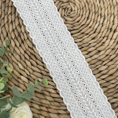 3803 Ropa de bebé de encaje bordado con borde de algodón retro de alta calidad, empalme de cuello de falda, accesorios de empalme de cortinas para el hogar