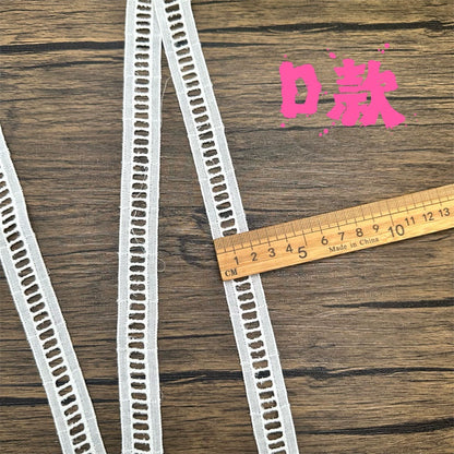 3800 Exquisito ribete de algodón puro japonés y coreano, tela de encaje bordado para escaleras, accesorios de encaje decorativos para empalme de ropa hechos a mano