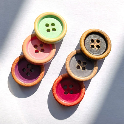 3378★  Vintage two-tone shirt buttons shirt wooden buttons wood buttons suit suit jacket sweater handmade white buttons