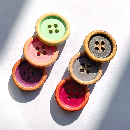 3378★  Vintage two-tone shirt buttons shirt wooden buttons wood buttons suit suit jacket sweater handmade white buttons