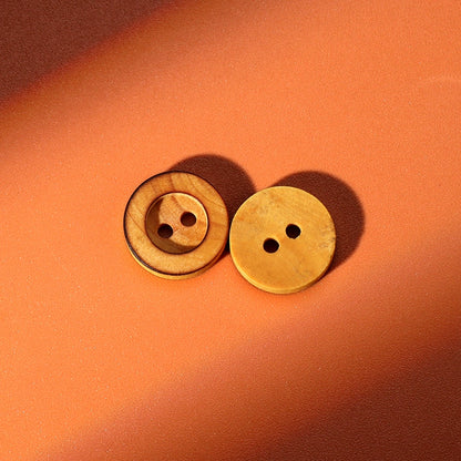 3328★  Natural wood round button shirt shirt children's wood buttons retro burnt edge log color bowl-shaped small buttons