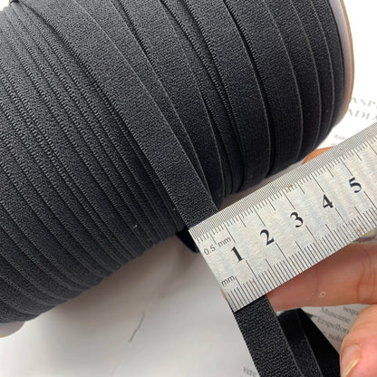 3869 1-3,8 cm banda elástica de nailon puro engrosada de gamuza negra, accesorios de alta elasticidad, cinturilla deportiva de yoga, cuerda de goma