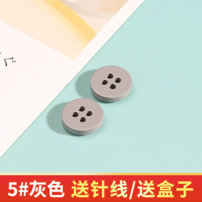 3330★  Shirt Resin Round Button Color Shirt Cardigan Versatile Buttons High-end Men's and Women's Clothes Cuffs Neckline Buttons