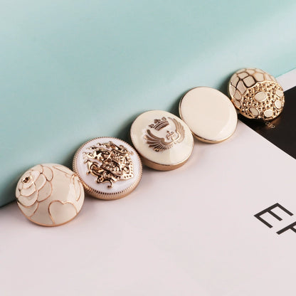 3360★  Coat metal buttons white buttons suit trench coat men's and women's clothes decorative jacket round shirt white buttons