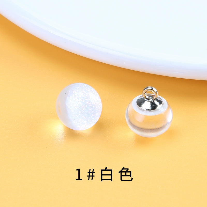 3489★ Camisa Camisa Botón de Cristal Redondo Transparente Superior Botón de Gasa Botón Decorativo Versátil Botón de Mujer de Alta Gama