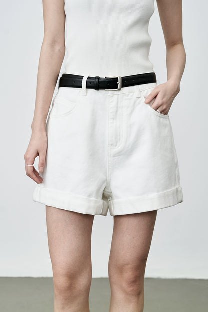 [Nuevo producto] CAREMIND2024 Pantalones cortos de mezclilla de cintura alta para principios de verano, pantalones cortos ajustados de pierna ancha y holgados 